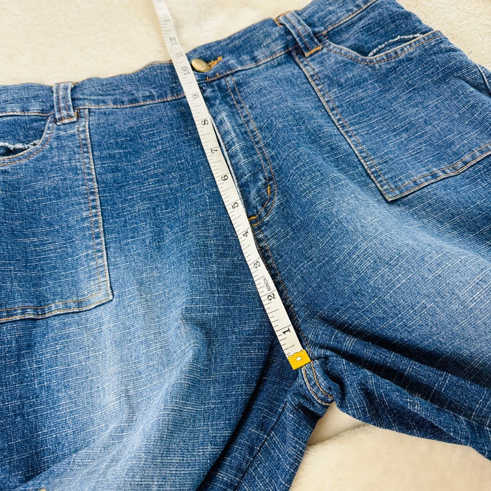 Fashion2Love Cargo Jeans Womens M Fits 10 12 Blue Denim Capri High Rise W30 L16 - Picture 11 of 15